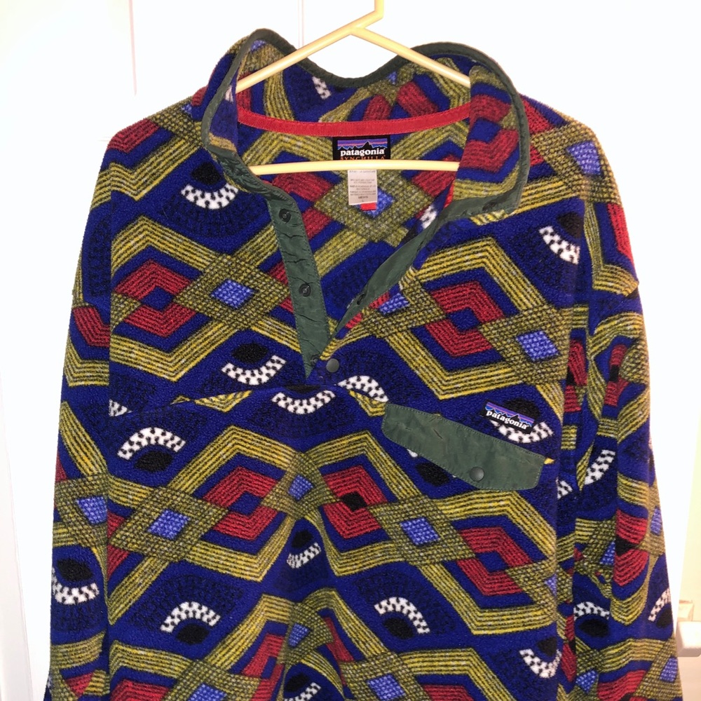 Men’s Aztec Synchilla Green Patagonia Size L